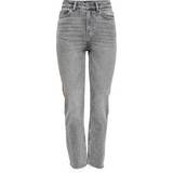 Only Emily Life High Waist Straight Fit Jeans - Grey/Grey Denim