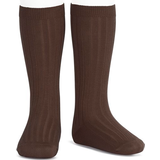 Condor Basic Rib Knee High Socks - Brown (20162_000_390)