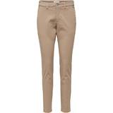 Chinos - Dam Byxor Selected Miley Tapered Fit Chinos - Beige/Silver Mink