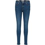 Selected Dam Jeans Selected Sophia Mid Waist Skinny Jeans - Blue/Dark Blue Denim