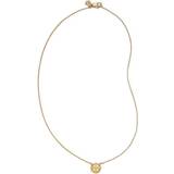 Månstenar Halsband Tory Burch Miller Circle Logo Necklace - Gold/White/White