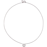 Tory Burch Halsband Tory Burch Miller Pavé Logo Delicate Necklace - Silver/Transparent