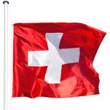 Tectake Flaggor & Tillbehör tectake Switzerland Flagpole 5.6m