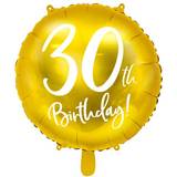 Folieballonger PartyDeco Foil Ballons 30th Birthday Gold/White