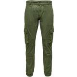 Only & Sons Byxor Only & Sons Cam Stage Cargo Cuff Pant - Green/Olive Night