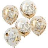 Baby - Guld Latexballonger Ginger Ray Confetti Oh Baby Balloons 5-pack