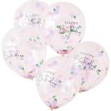 Ginger Ray Confetti Happy Birthday Balloons 5-pack
