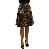 Utställda kjolar Dolce & Gabbana A-Line Leopard Print Skirt - Brown