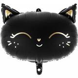 PartyDeco Foil Ballons Cat Black/Gold
