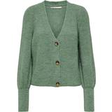 V-ringning Koftor Only Clare Rib Knitted Cardigan - Green/Granite Green