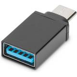 3.0 - Kabeladaptrar - Nickel Kablar Digitus 3A USB A-USB C 3.0 M-F Adapter