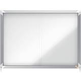 Whiteboards Nobo Premium Plus Magnetic Lockable Notice Board Sliding Door 8xA4