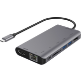 Kablar Deltaco USB C-HDMI/DisplayPort/RJ45/USB A