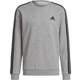 adidas Men's Sportwear Essentials Fleece 3-Stripes Sweatshirt - Medium Grey Heather/Black