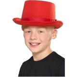 Röd Hattar Smiffys Kids Top Hat Red