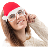 Jul Huvudbonader BigBuy Christmas Glasses with Santa Hat Christmas Planet