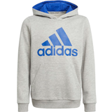 adidas Kid's Big Logo Hoody - Medium Grey Heather/Bold Blue (H35858)