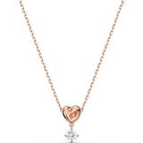Swarovski Dam Berlocker & Hängen Swarovski Lifelong Heart Pendant Necklaces - Rose Gold/Transparent