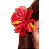 Hippies Maskerad Tillbehör Smiffys Hawaiian Flower Hair Clip Red