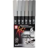 Sakura Hobbymaterial Sakura Koi Colouring Brush Pens Grey Set 6