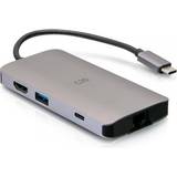 C2G Gråa - Kabeladaptrar Kablar C2G USB C-HDMI/USB A/USB C/RJ45 Adapter