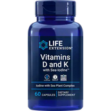 D-vitaminer - Hjärtan Vitaminer & Mineraler Life Extension Vitamins D and K with Sea-Iodine 60 st