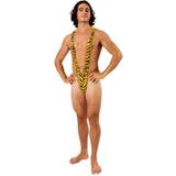 Mankini Maskerad Orion Costumes Borat Mankini Thong Swimsuit Tiger Print