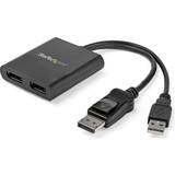 Kablar StarTech USB A/DisplayPort-2xDisplayPort M-F 0.2m