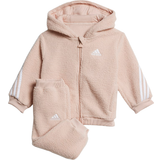 Rosa Tracksuits Barnkläder adidas Infant Future Icons Sherpa Jogger Set - Halo Blush/White (H28846)