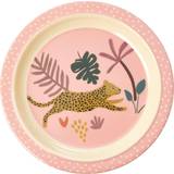 Tallrikar & Skålar Rice Kids Melamine Lunch Plate Jungle Animals Print