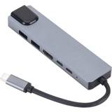 ESTUFF Kabeladaptrar Kablar eSTUFF USB C-2xUSB C-2xUSB A/HDMI M-F Adapter