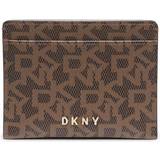 Fuskskinn Korthållare DKNY Logo Bryant Card Holder - Mocha Caramel