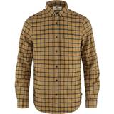 Gula Skjortor Fjällräven Övik Flannel Shirt - Buckwheat Brown/Dark Navy