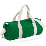 Gröna Väskor BagBase Plain Varsity Duffle Bag - Kelly Green/Off White