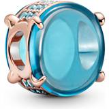 Pandora Oval Cabochon Charm - Rose Gold/Blue
