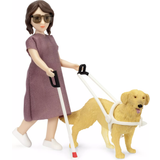 Dockhusdockor Dockor & Dockhus Lundby Doll House Doll with Blind Stick & Guider Dog 60808000