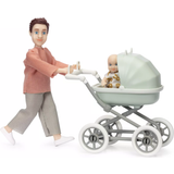 Lundby Tygleksaker Dockor & Dockhus Lundby Dolls for Doll House Man with Baby & Trolley 60808300