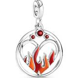 Medaljong smycke Smycken Pandora Me Fire Inside Medallion Charm - Silver/Cerise/Red