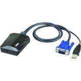 USB B mini Kablar Aten USB A/VGA-USB B Mini M-F Adapter