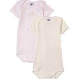 Petit Bateau Baby Bodies 2-pack SS - White/Light Pink Stripes (A00AD)