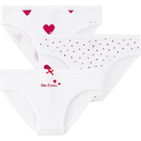 Spets Överdelar Barnkläder Petit Bateau Heart Print Panties 3-Pack - White (A00FP-00)