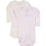 Petit Bateau Baby Bodies 2-pack LS - White/Light Pink Stripes (A00AS-00)