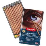 Derwent Akvarellfärger Derwent Lightfast Coloured Pencils 12 Tin