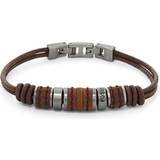 Fossil Rondell Leather Bracelet - Brown/Silver
