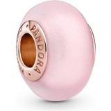 Matt Berlocker & Hängen Pandora Murano Glass Charm - Rose Gold/Pink