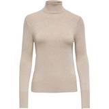 Only Venice Rollneck Knitted Pullover - White/Whitecap Gray