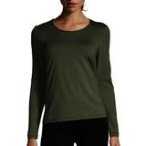 Dam - Meshdetaljer T-shirts & Linnen Casall Essential Mesh Detail Long Sleeve - Northern Green