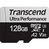 Class 2 Minneskort Transcend Ultra Performance 340S microSDXC UHS-I U3 V30 A2 128GB