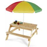 Plum Picnic Table with Parasol