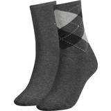 Dam - Rutiga Underkläder Tommy Hilfiger Check Socks Women's 2-pack - Middle Gray Melange